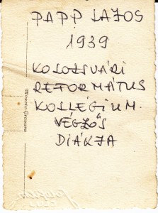 Papp Lajos civil fogoly fenykepe 1939-bol (hatlap)